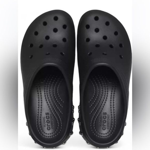 Crocs Siren Studded Black Chrome Studs Platform Unisex Clogs Size M10/W12 NWT - Picture 4 of 10